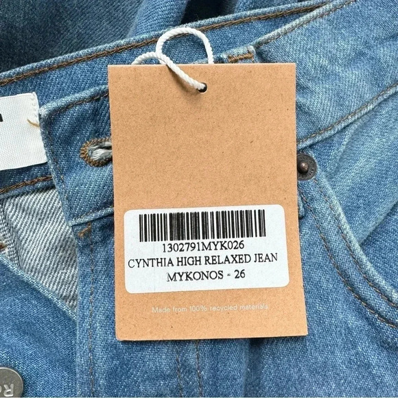 NWT Reformation Cynthia High Rise Relaxed Straight Leg Jeans Mykonos Blue 26 - Picture 5 of 12